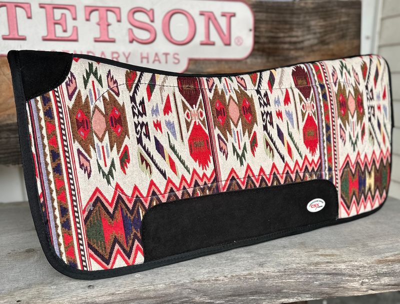 CSX Saddle Pad, Pattern Top, Fleece Bottom - 28"D x 33"L x 3/4"