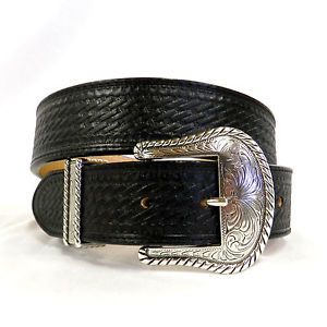 Adult - Justin Black Bronco Belt, Size: 46