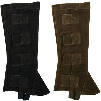 Adult Leather Half Chaps with Velcro Closures, Size: X-Large