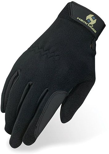 Heritage Performance Fleece Gloves, Black, Size: 6