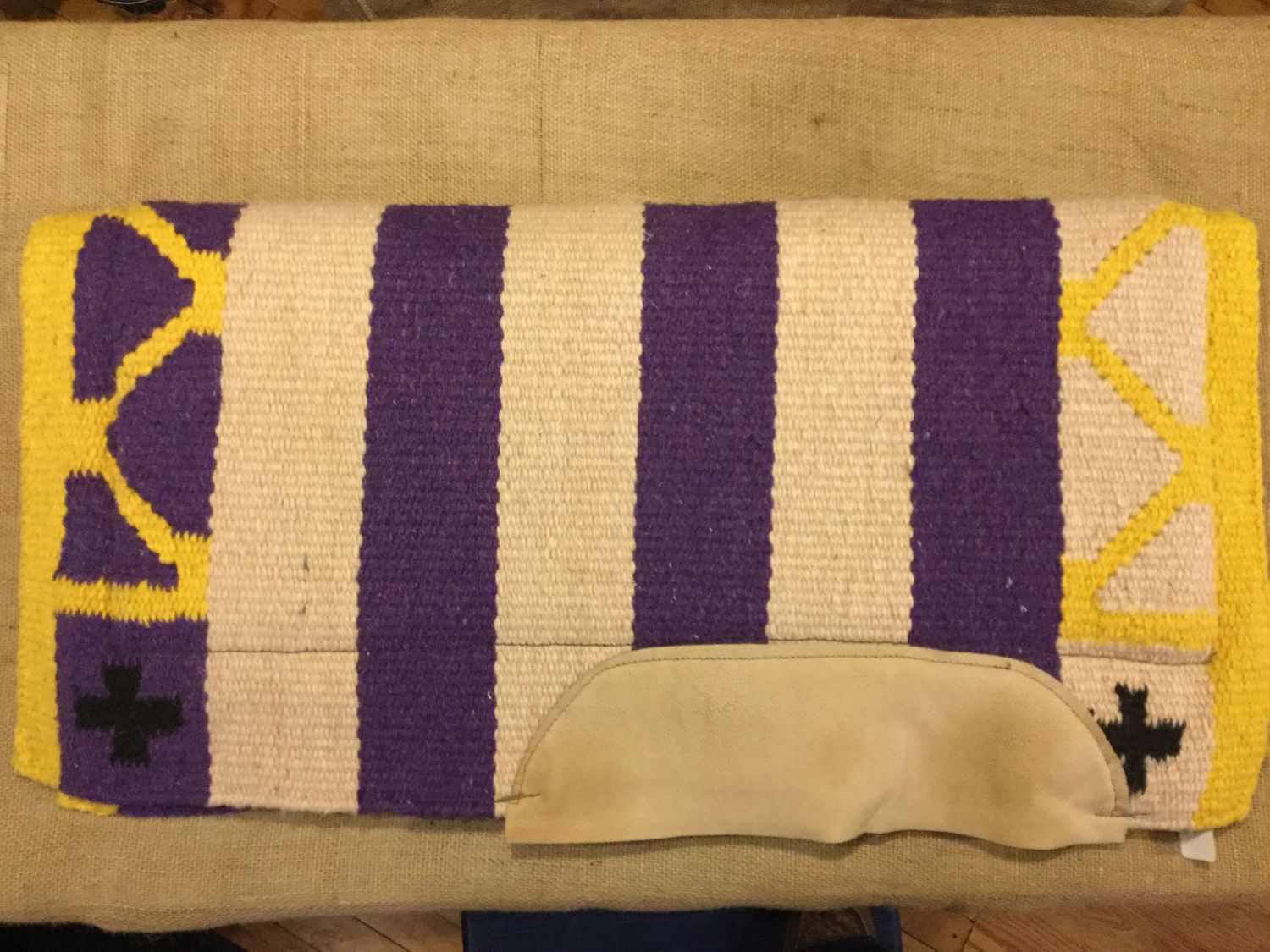 Cutter Western Navajo Pad - 36"x36", Color: Purple, Natural, Yellow