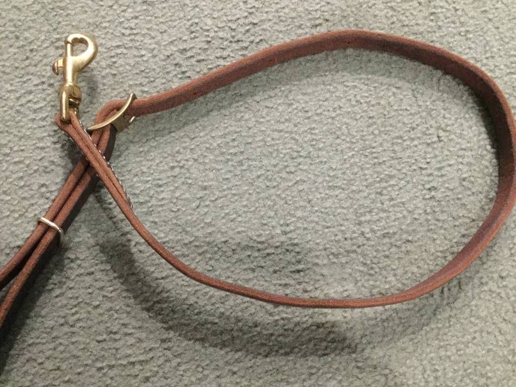 Leather Tie Down Strap with Snap - Horse, Color: Light