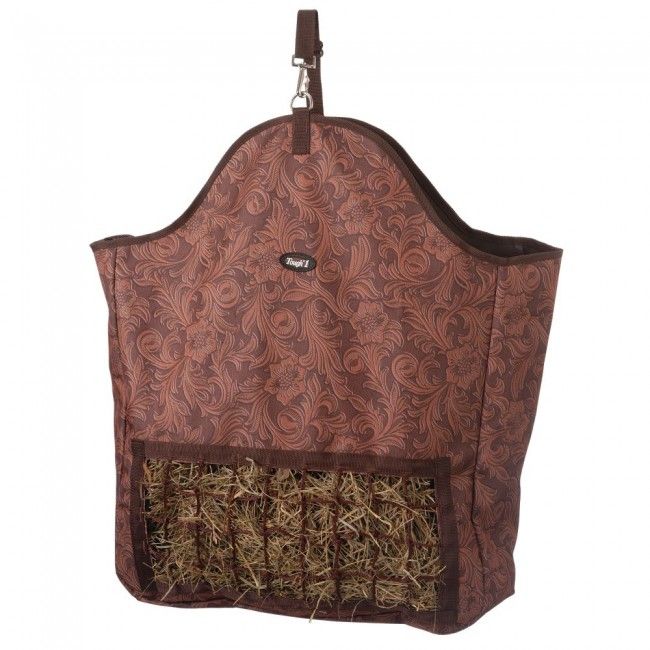 Slow Feed Hay Pouch, Color: Tooled Leather
