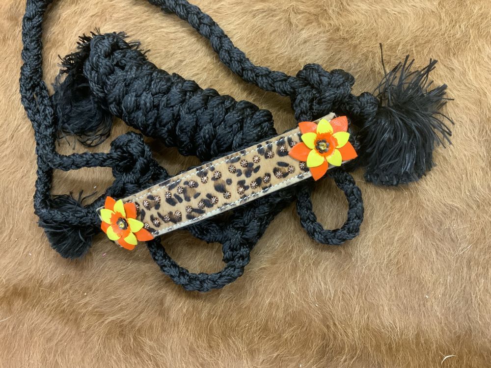 Woven Mule Tape Halter, Color: Cheeta w/ Flowers