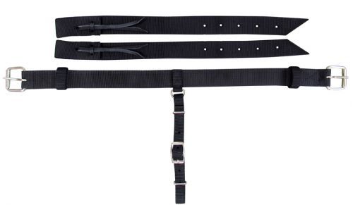 Showman Nylon Pony Flank Cinch, Color: Black