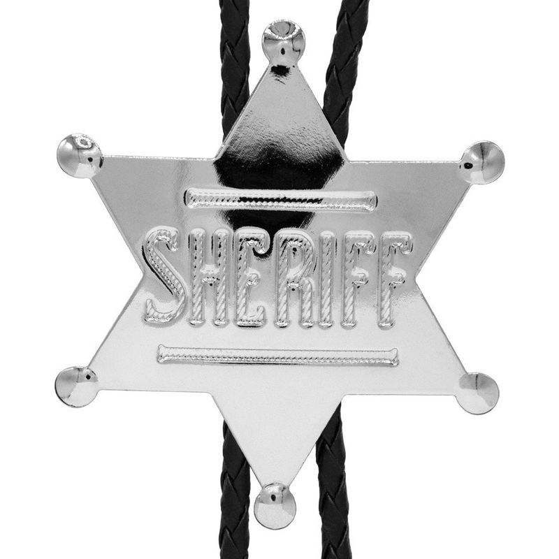 Silver Sheriff Badge Bolo Tie