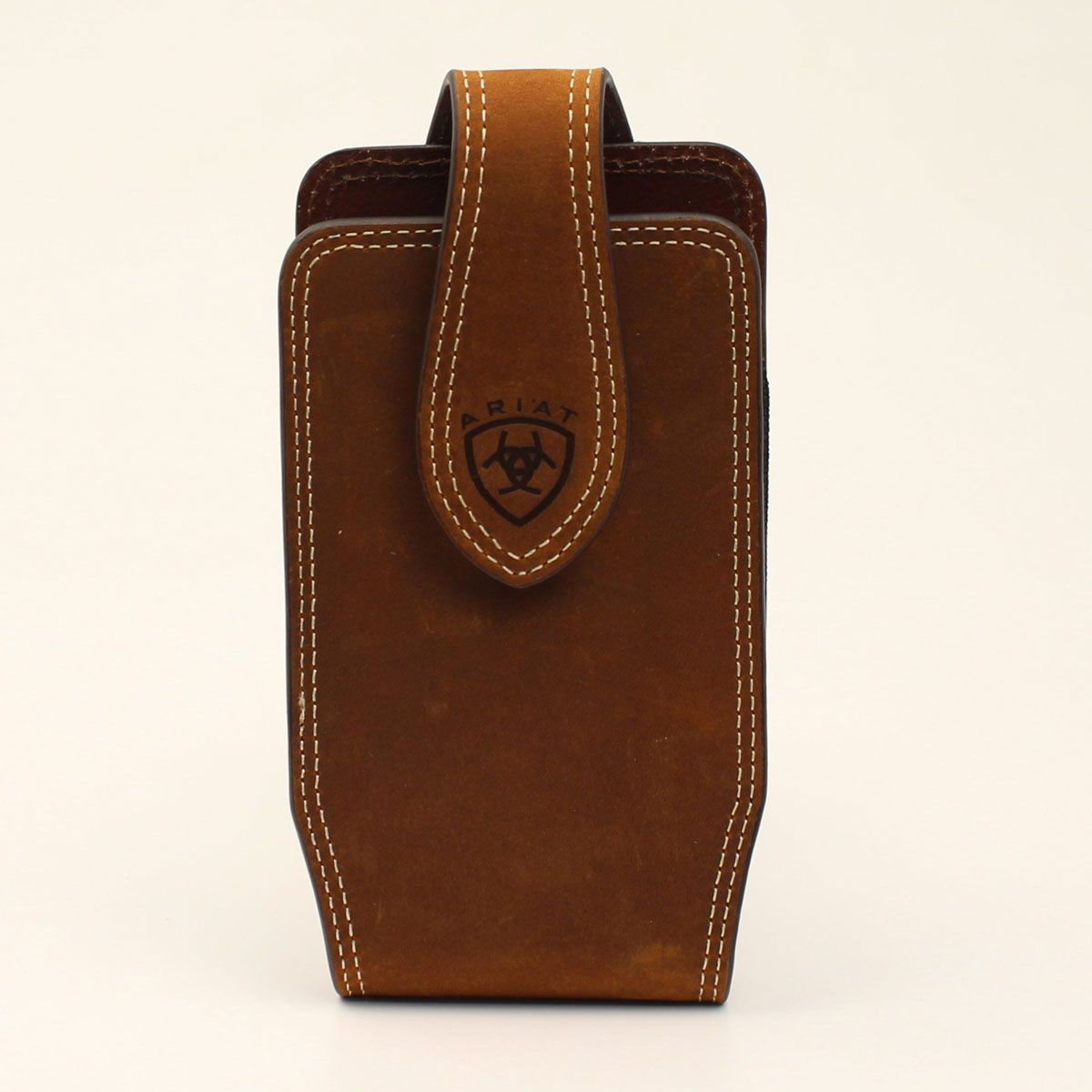 Cell Phone Case - Plain Leather, Medium Brown