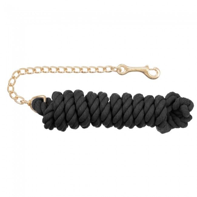 Braided Cotton Lead w/ Chain, Color: Black