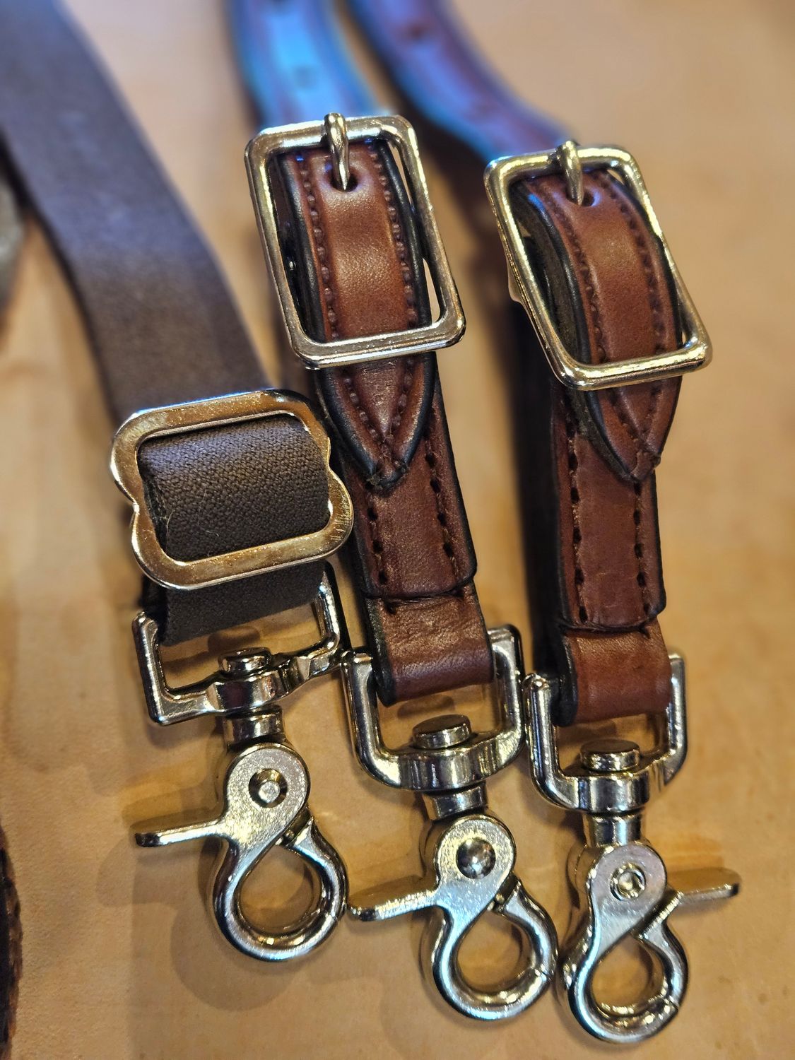 Leather Suspenders , Color: Medium Oil, Acorn Tooling