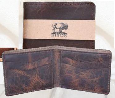 Wallet - Langston Vintage Bison, Color: Whiskey
