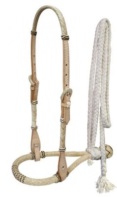 Leather Headstall with Bosal and Reins, Light Oil