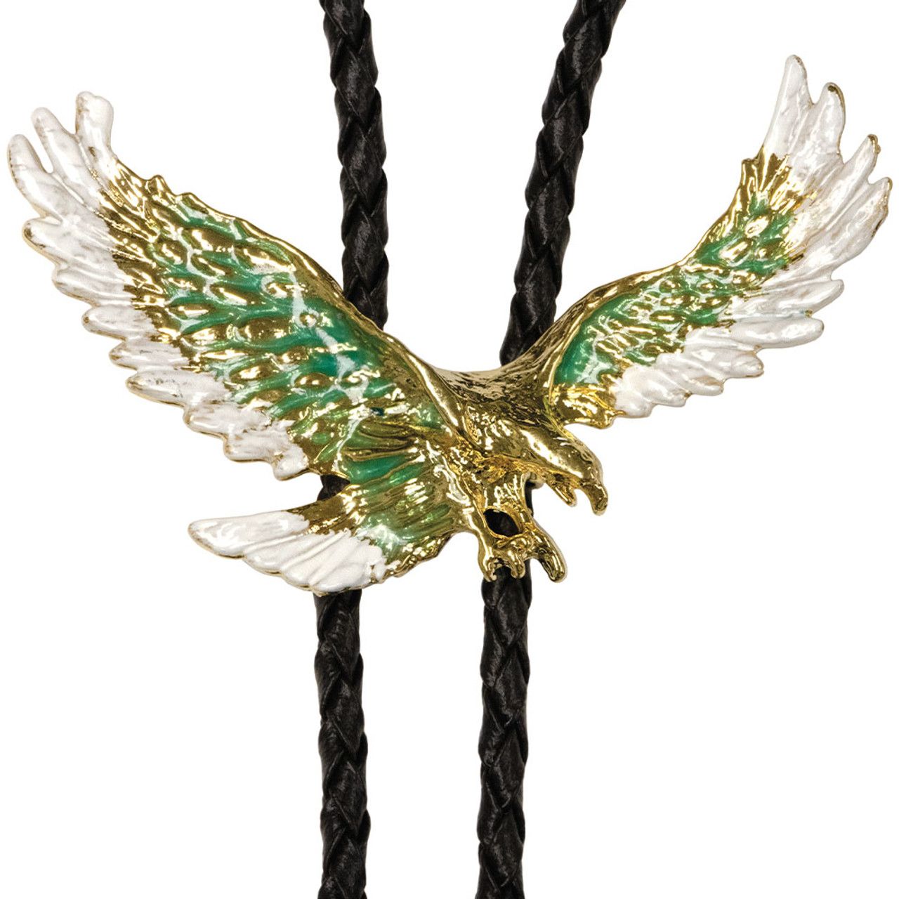 Bolo Tie - Soaring Eagle w/Turquoise Enamel