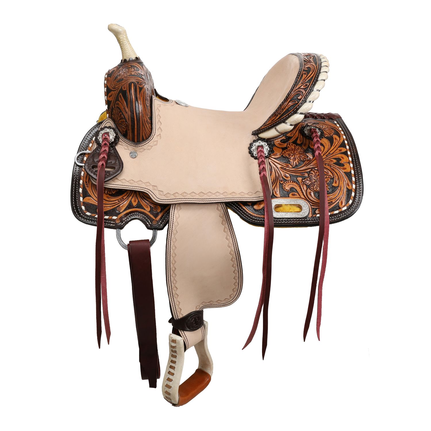 13" Wide Double T Primrose Barrel Style Saddle