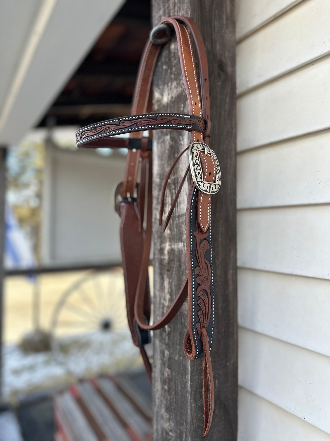 Justin Cody Headstall with Jeremiah Watt Buckles and Overlay