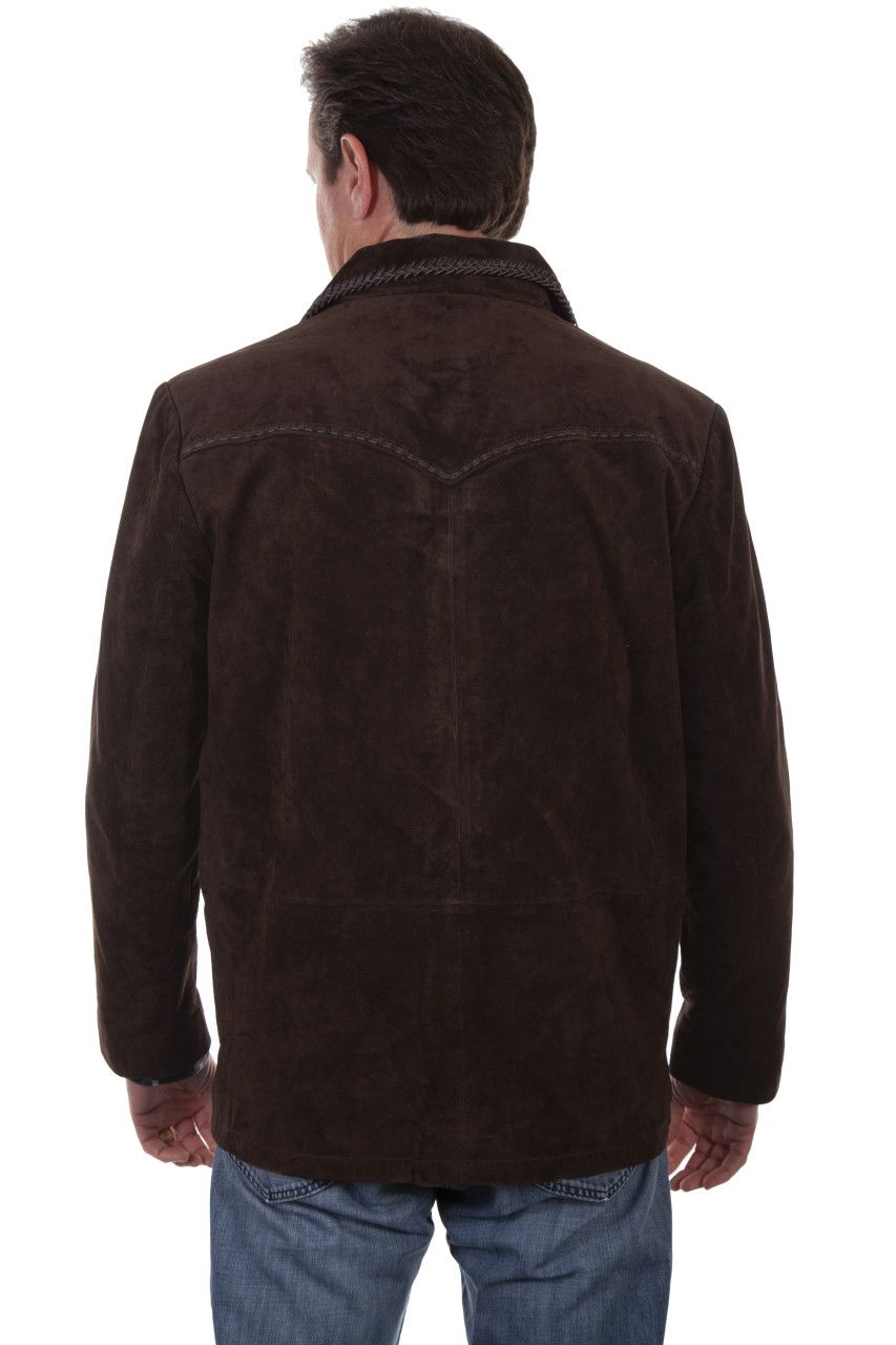 Men's Scully Pick Stitch Expresso Boar Suede Coat -
