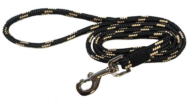 Soft Braided Lead w/SG Snap - 7/8" x 7', Color: Lime w/Black