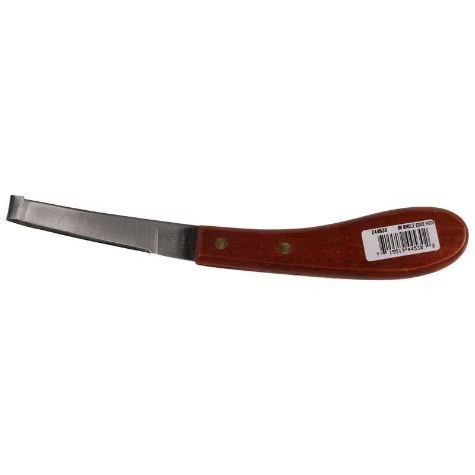 Right Handed Hoof Knife with Wood Handle