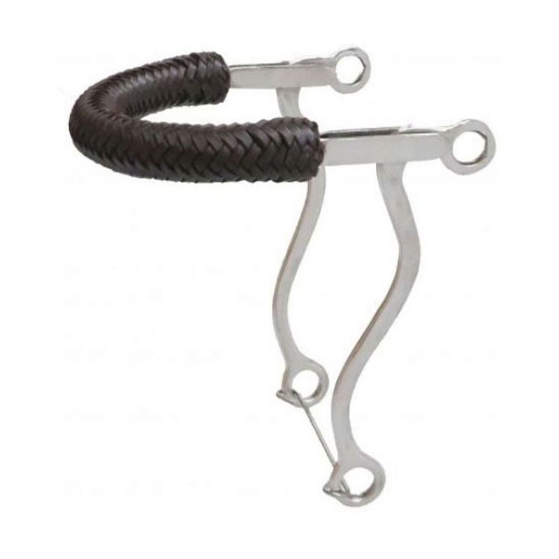 Hackamore - Braided Leather Nose, Stainless Steel - Horse Size