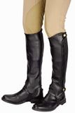 Adult Grippy Grain Half Chaps - Black X-Large
