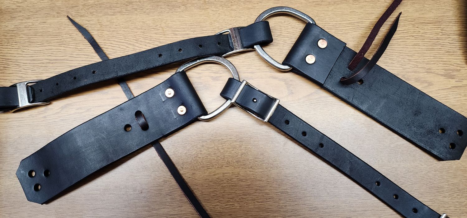 Centerfire Western Drop Y Rigging (Sold as a Pair), Color: Black Leather