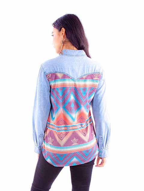 Women's Scully Aztec Denim Shirt