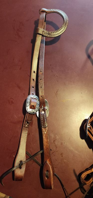 Circle L One Ear Headstall - Dark Oil w/two Jeremiah Watts Buckles