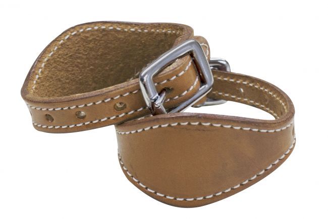Saddles & Such Brown Leather Stirrup Hobble Straps - 12" Latigo Leather With Nickel Buckles