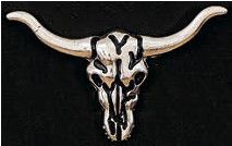Hat Pin- Silver Steer Skull