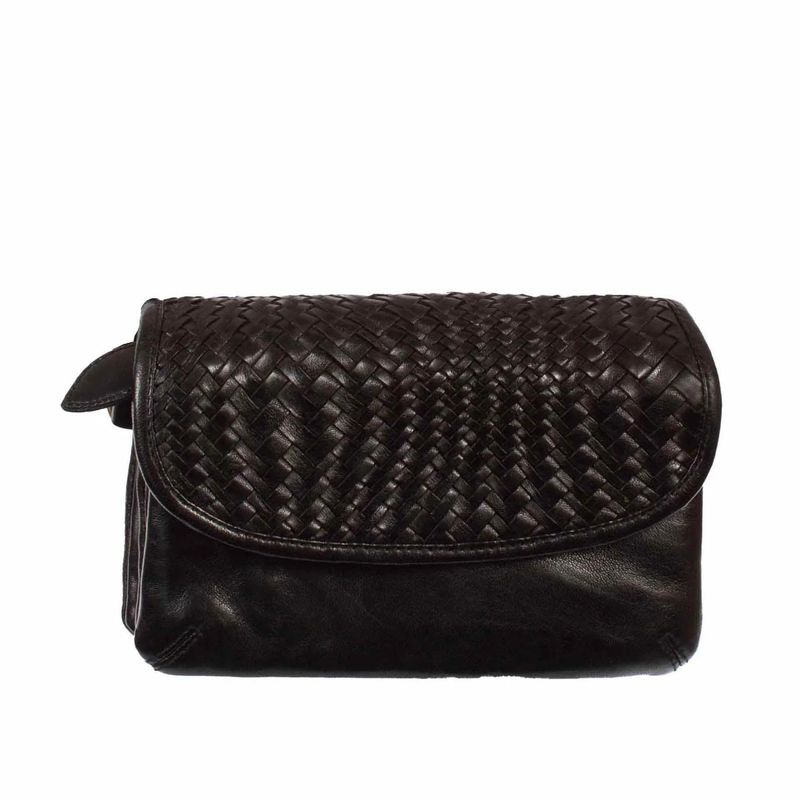Handbag - Black Leather Cross Body/Clutch
