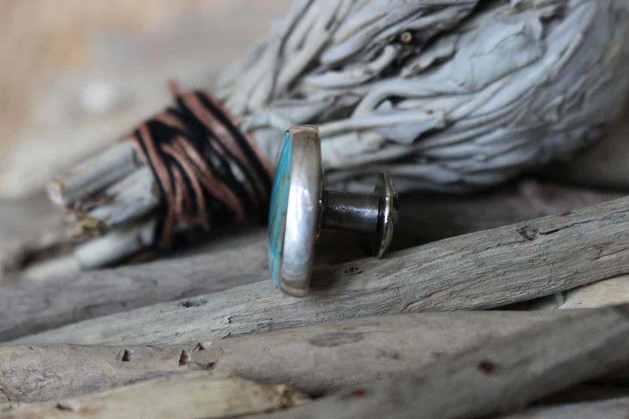 Square Turquoise Concho - .75"x.75"