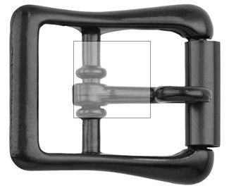 Locking Tongue Center Bar Roller Buckle, Zinc Alloy, Size: 3/4" Black