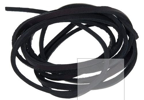 Tanned Leather Laces, Black Chrome - 7oz