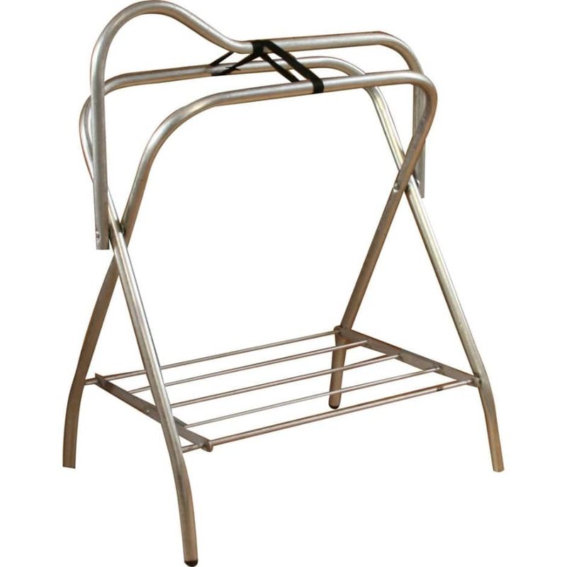 Folding Floor Saddle Stand, Silver