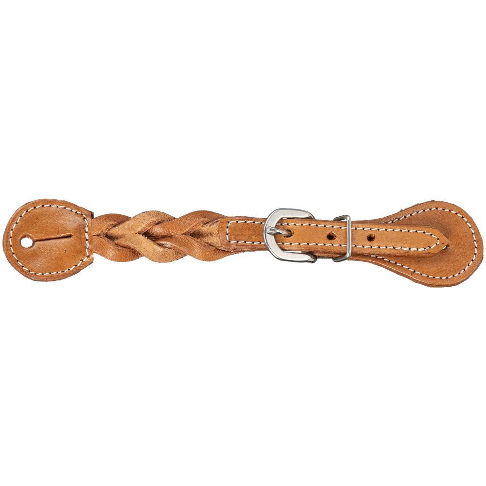 Braided Leather Spur Straps, Color: Light Oil