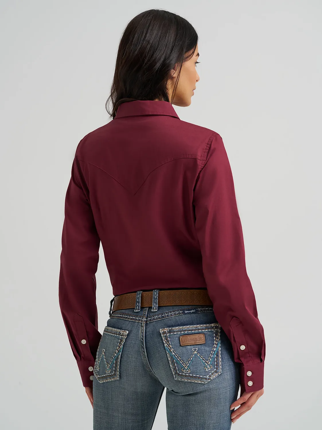 Women's Wrangler Retro® Long Sleeve Solid Shirt - Windsor Wine