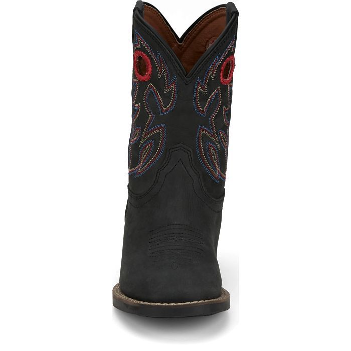 Children's Justin Bowline Junior Shadow Black Water Buffalo Boots