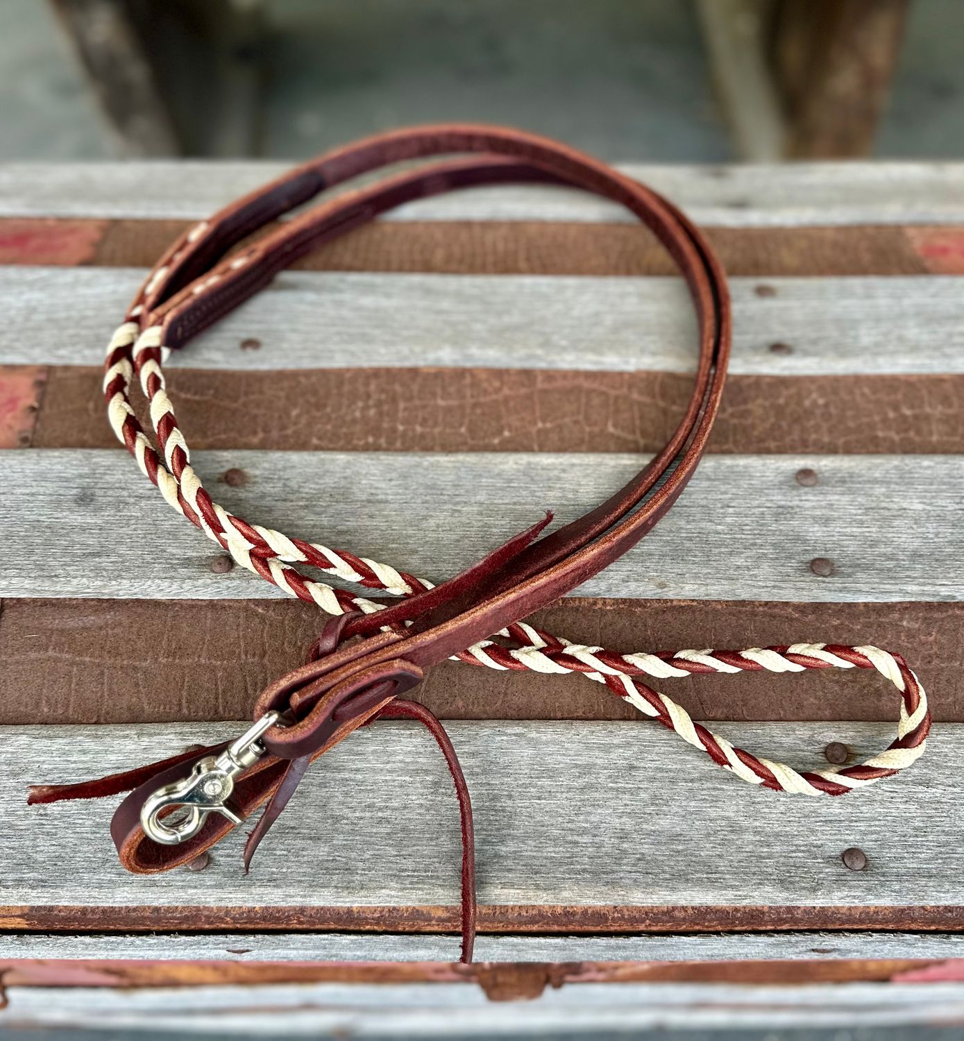 Circle L Waxed Leather Game Reins - 7'x5/8"