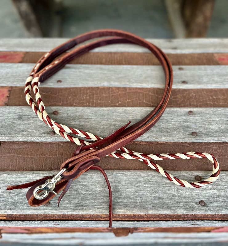 Circle L Waxed Leather Game Reins - 7'x5/8"