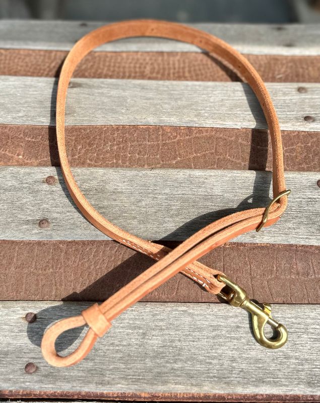 Leather Tie Down Strap with Snap - Horse