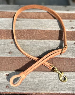 Leather Tie Down Strap with Snap - Horse