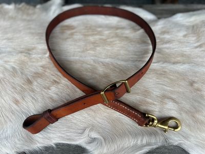 Leather Tie Down Strap with Snap - Horse