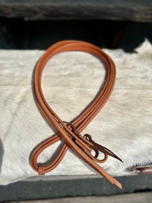Leather Weighted Split Reins with Tie Ends - ~7' x
