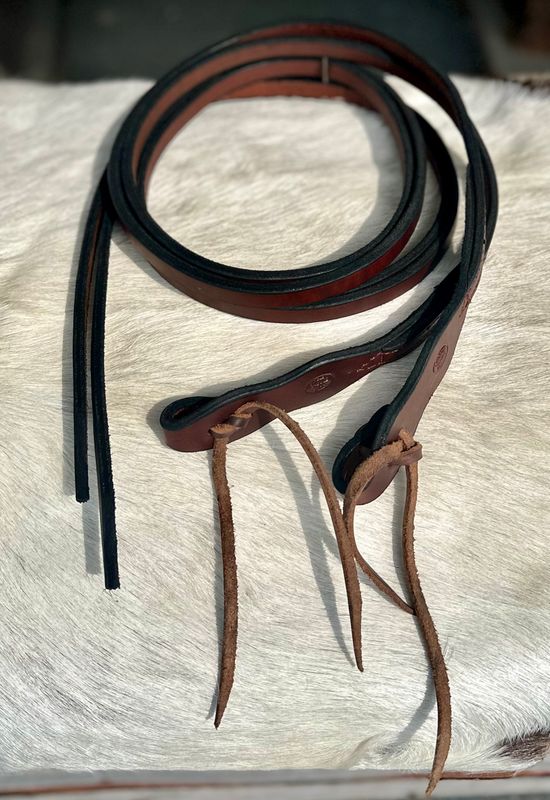 Circle L Leather Reins w/Scalloped Bit Loops and Tie Ends - 7'x5/8"