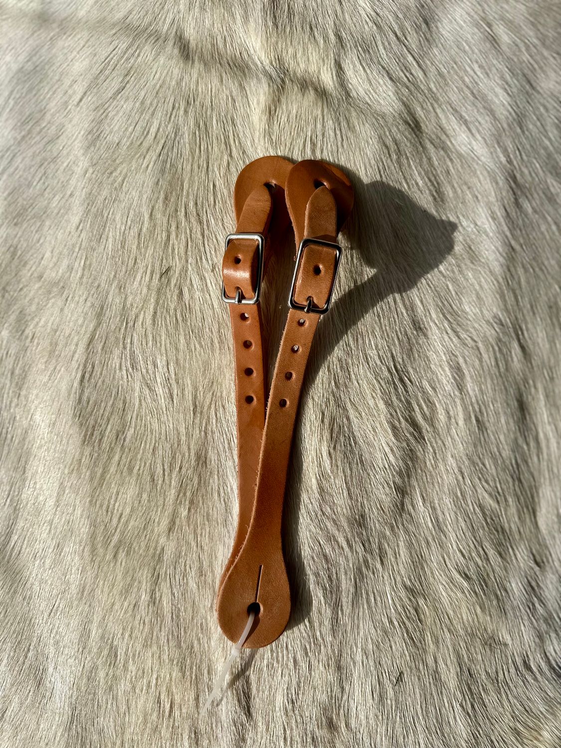 Circle L Straight Spur Straps, Color: Light Oil - Adult