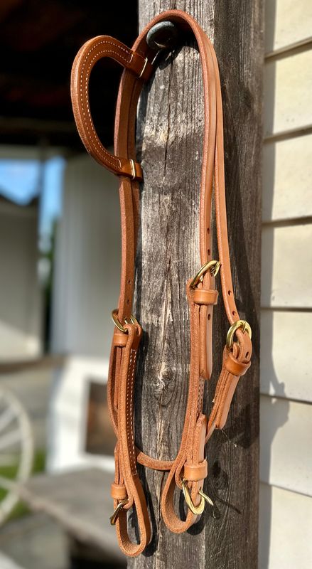 Circle L One Ear Headstall with Buckle Ends & Throat Latch