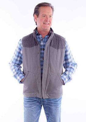 Men's Scully Canvas Vest - Charcoal