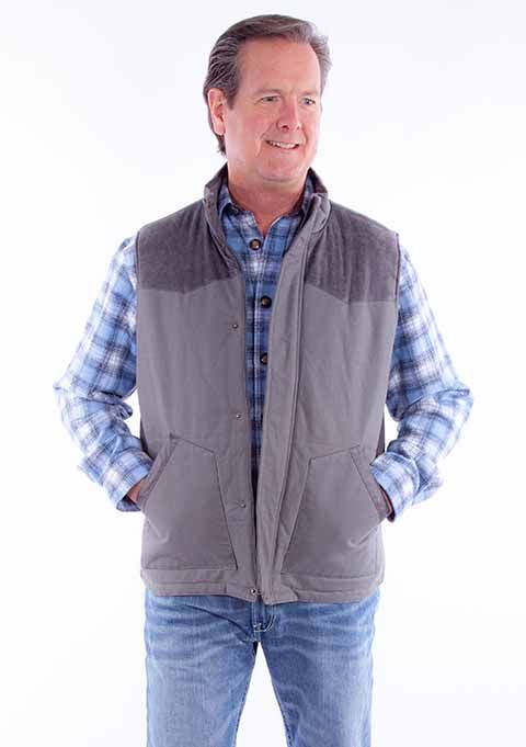 Men's Scully Canvas Vest - Charcoal