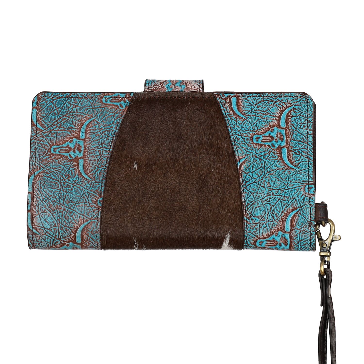 Turquoise Plains Steer Clutch Purse