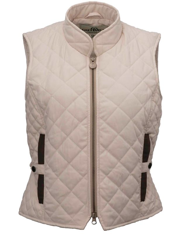 Women's Outback Cream Quilted Riding Vest