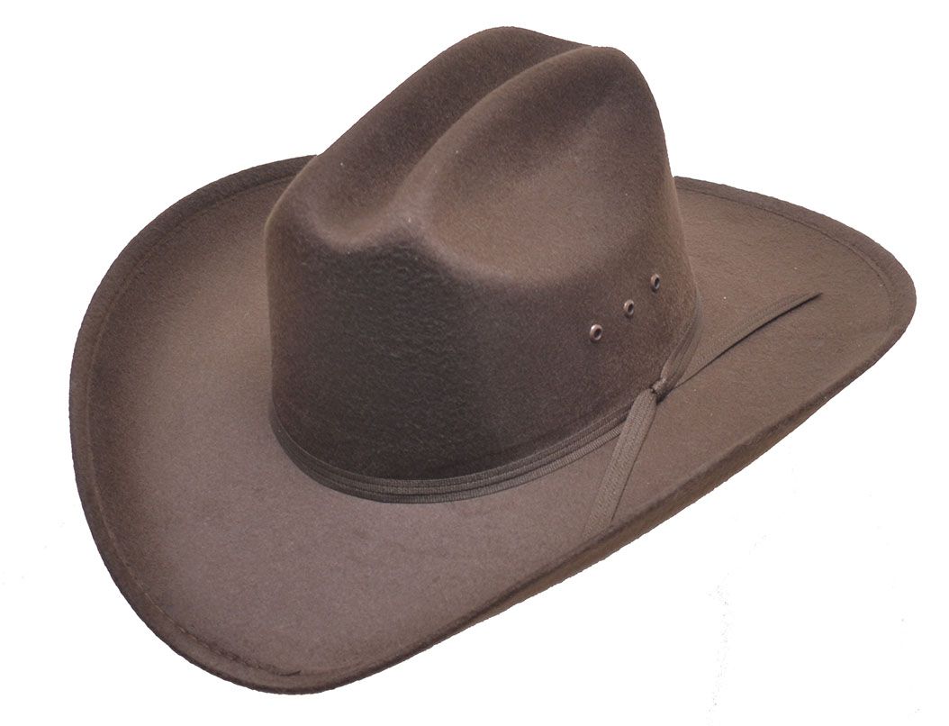 Faux Felt Cattlemans Hat, Size: L/XL - Brown w/Gold